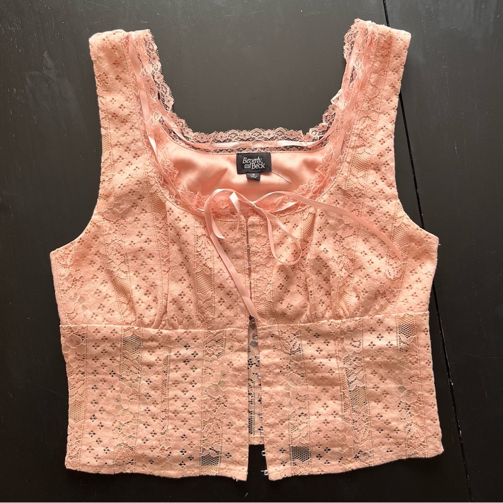 Pink Lace Crop Top